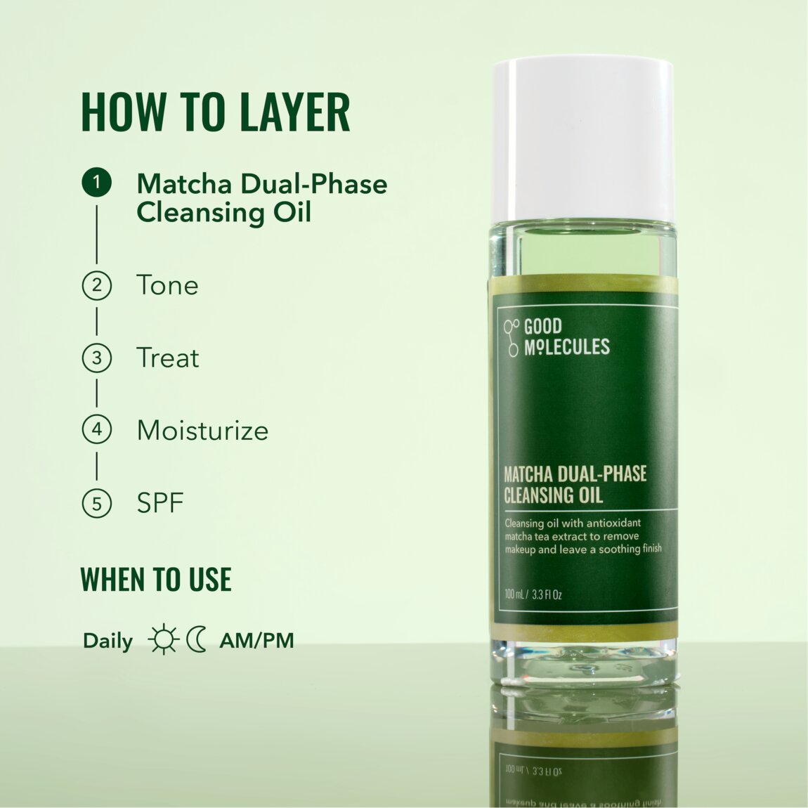 Good Molecules Matcha Dual-Phase Cleansing Oil 100ml - View 5
