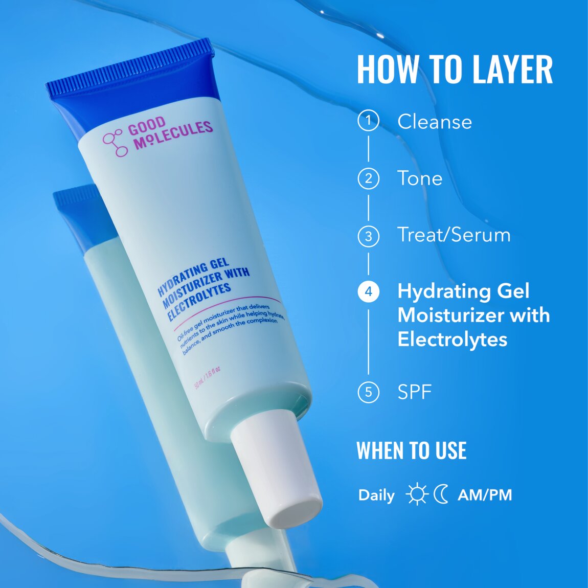 Good Molecules Hydrating Gel Moisturizer with Electrolytes 50ml - View 6